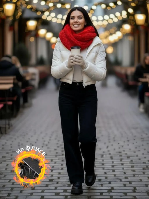 Джинсы женские трубы на флисе Уценка