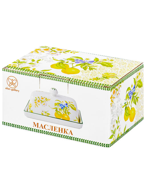 Масленка 15,5*10,5*7,8 см Лимоны фарфор NEW BONE CHINA - Elan gallery фото 7