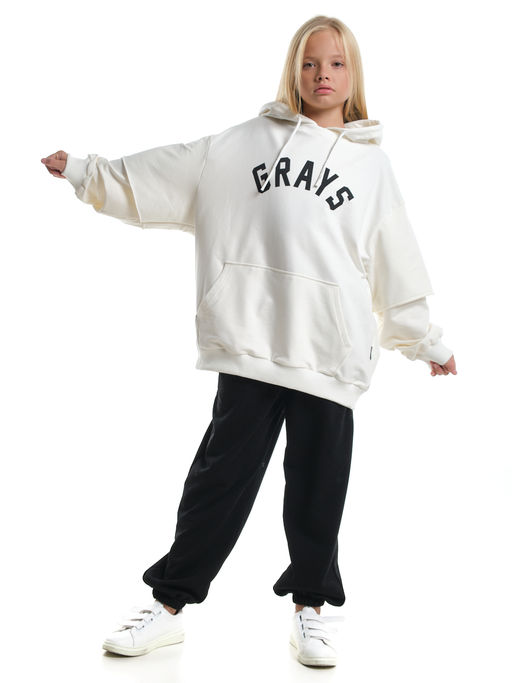 Толстовка с принтом 22-8031 молочный - Mini maxi фото 2