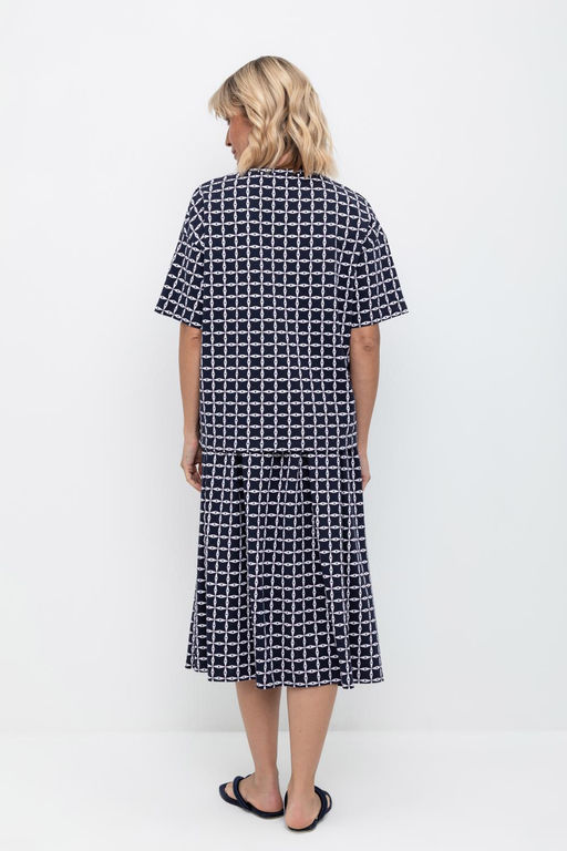 VERY NEAT _ ЕВТ 7013/индиго,морская клетка юбка жен фото 2