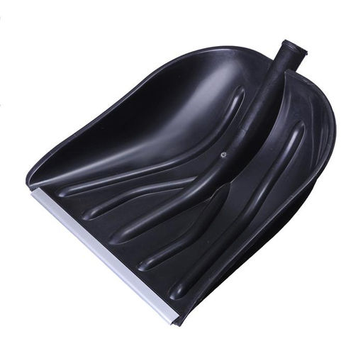 Ковш лопаты для уборки снега, 410 × 390 мм, пластик, алюминиевая планка, тулейка 32 мм