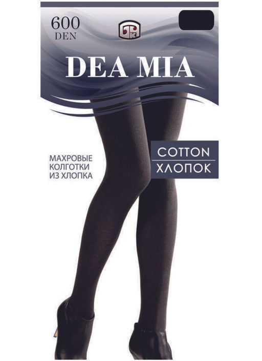 Колготки теплые DEA MIA COTTON 600 (махровые) черный