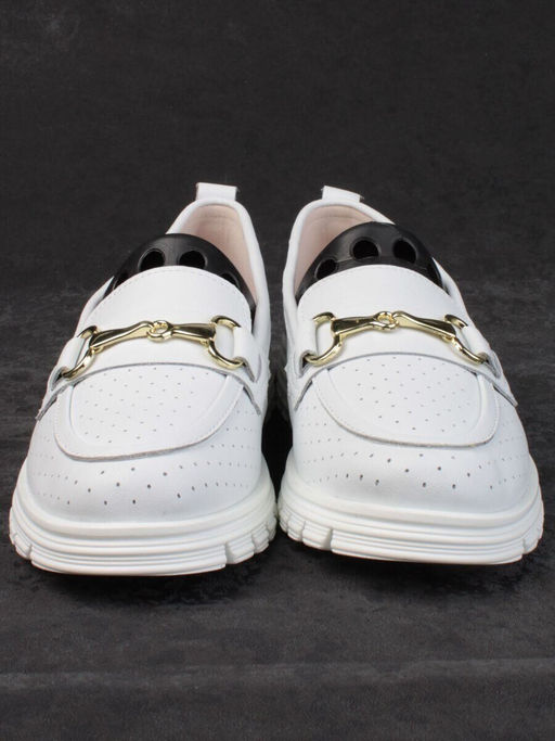 03-PDD164-1 WHITE Полуботинки женские (натуральная кожа)