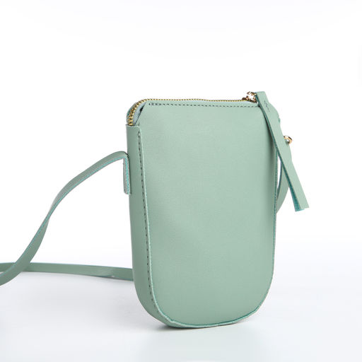 Сумка женская кросс-боди на молнии, 14×3.5×17 см, зелёная