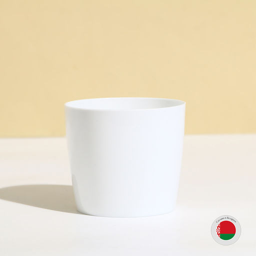 Цена за 4 шт. Кашпо для цветов, d=10 см, 0.5 л, пластик, белое