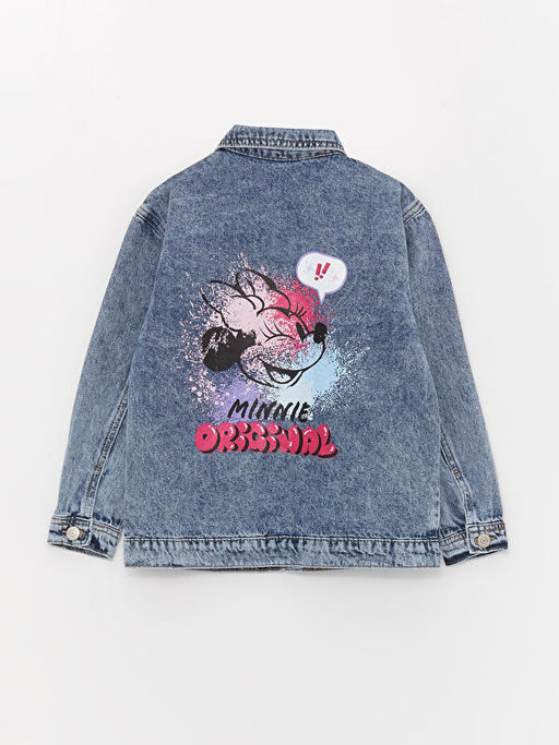 G?mlek Yaka Minnie Mouse Bask?l? K?z ?ocuk Jean Ceket - Waikiki фото 2