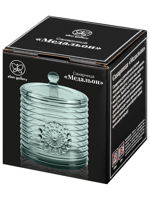 Сахарница 300 мл 8,5*8,5*12 см Медальон зеленая - Elan gallery фото 16