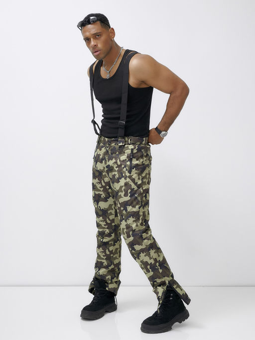 Полукомбинезон утепленный мужской зимний горнолыжный коричневого цвета 2405K - Mtforce фото 8