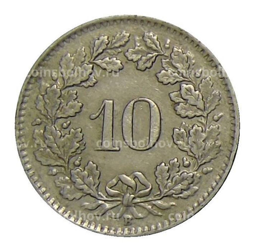 Монета 10 раппенов 1944 года Швейцария
