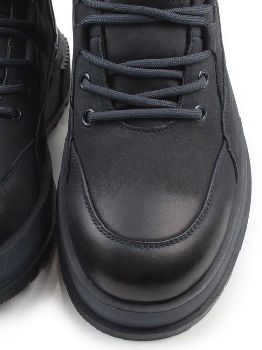 05-AW1008-6M DK. BLUE Ботинки зимние мужские (натуральная кожа, натуральный мех) - Фабричный китай фото 11