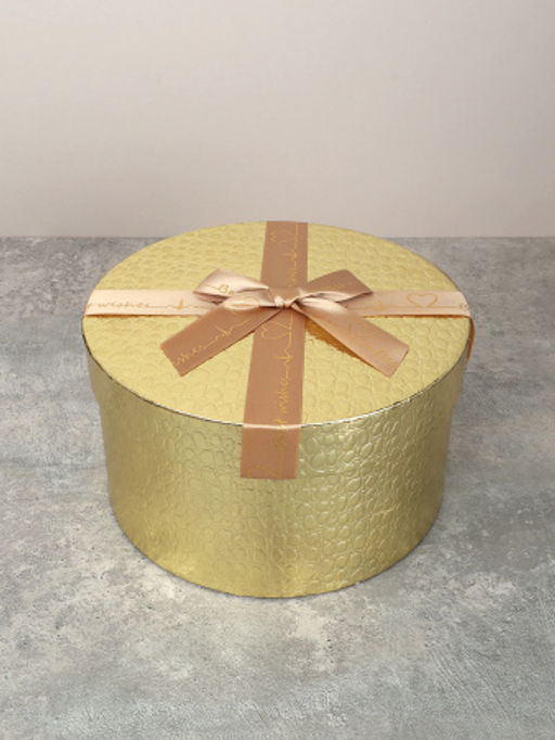 Коробка подарочная круглая 3 штуки 20х20х11 см / 3406-01 /уп 30/золото - ГалеонТрейд фото 2
