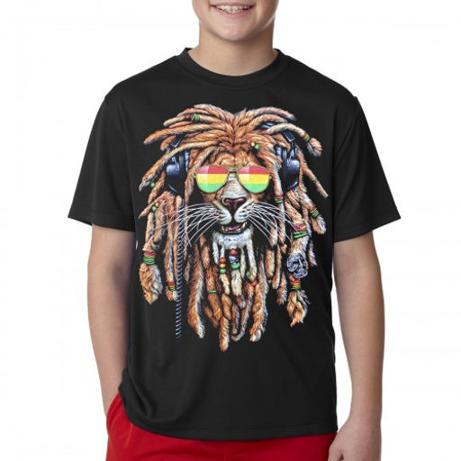 Футболка подростковая "Раста лев в очках"