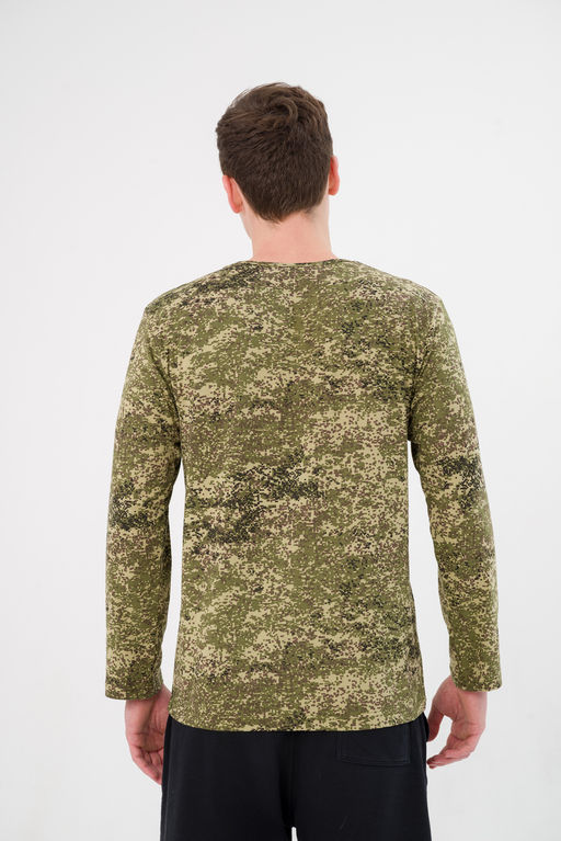 Футболка мужская длинный рукав из кулирки цифра светло-зеленый - Амадэль фото 6