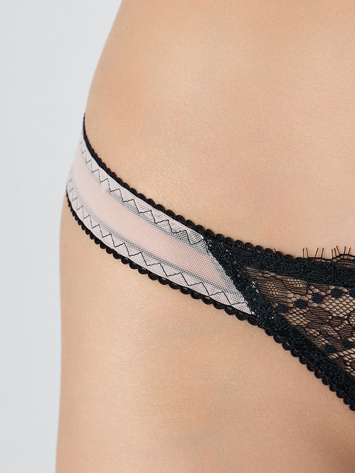 Цена за 2 штуки! Трусы бразилиана женские черные кружевные - Mark formelle фото 5