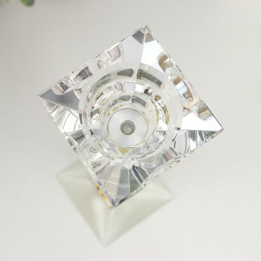 Стеклянный подсвечник на 1 свечу «Колонна с бисером», 23.5×6.5×6.5 см