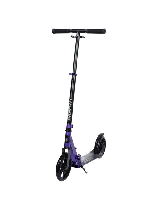 Самокат городской GRAFFITI, складной, колёса PU 200, 86A, ABEC 9, подножка, цвет фиолетовый