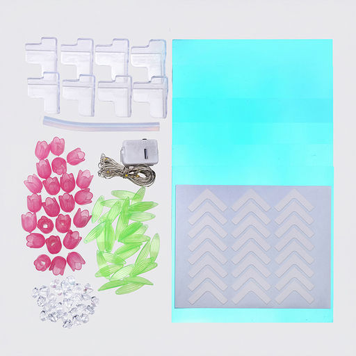 Набор для творчества-светильник "Куб" розовые тюльпаны, в пакете