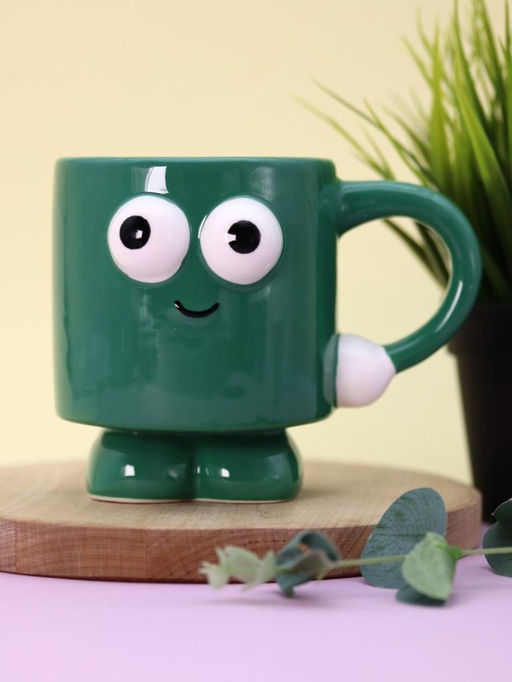 Кружка керамическая Smiling friend, green, 360 ml