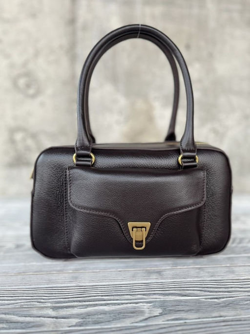 Женская кожаная сумка бочонок 3132 Кофе