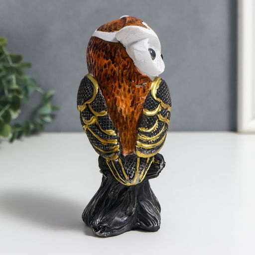 Фигурка полистоун «Мудрая сова Мадлен», белая с золотом, 15×7.5×8 см