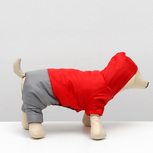 Комбинезон зимний для животных Дуэт, S (ДС 20-22, ОШ 26, ОТ 30-34 см), красно-серый - Simaland фото 2