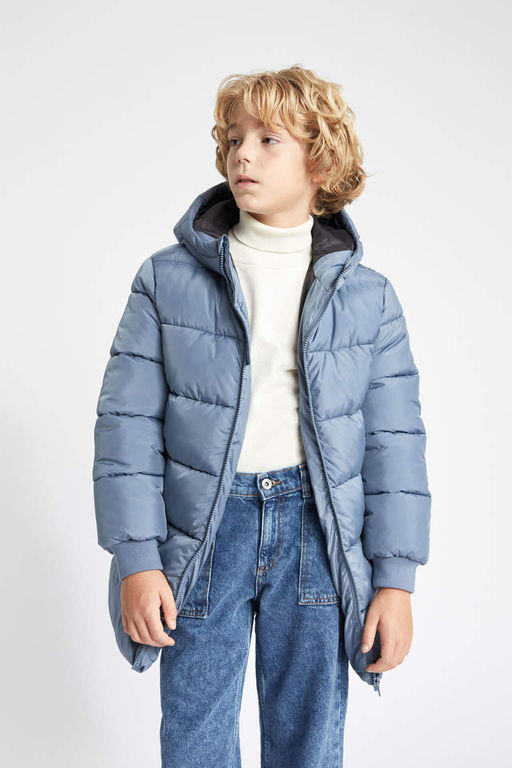 Водоотталкивающая куртка-пуховик с капюшоном для мальчиков - Defacto фото 4