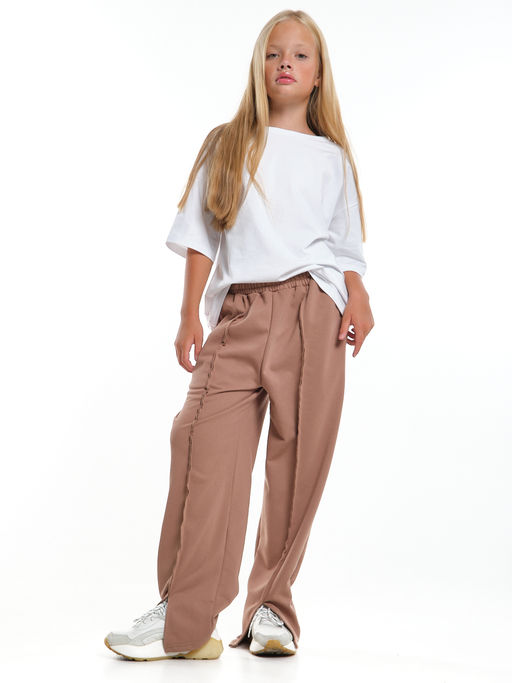 Брюки из футера для девочки 22-8005 черный - Mini maxi фото 17