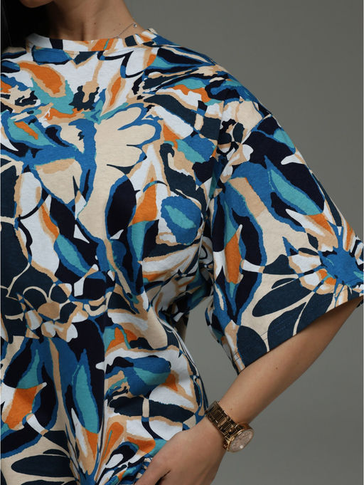 Анита-4 футболка женская (синие цветы)