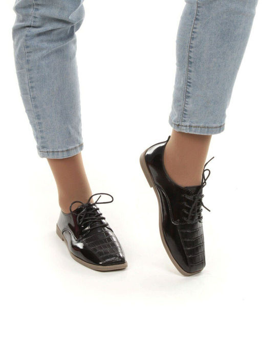 03-PDXL69-1 BLACK Полуботинки женские (натуральная кожа) - Фабричный китай фото 3