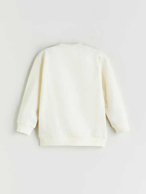 Bisiklet Yaka Bask?l? Erkek Bebek Sweatshirt ve E?ofman Alt 2li