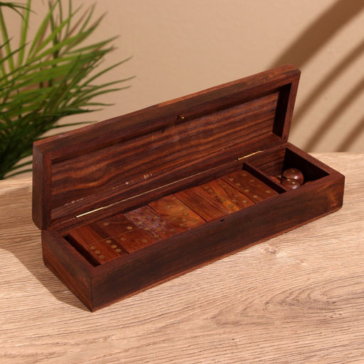 Игра настольная 2 в 1, домино, кубики, 25×7.5×5 см, дерево шишам