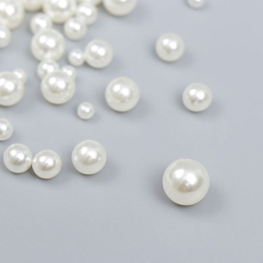 Декор для творчества пластик «Шарики-бусинки. Сливки», d=3-8 мм, набор 10 г