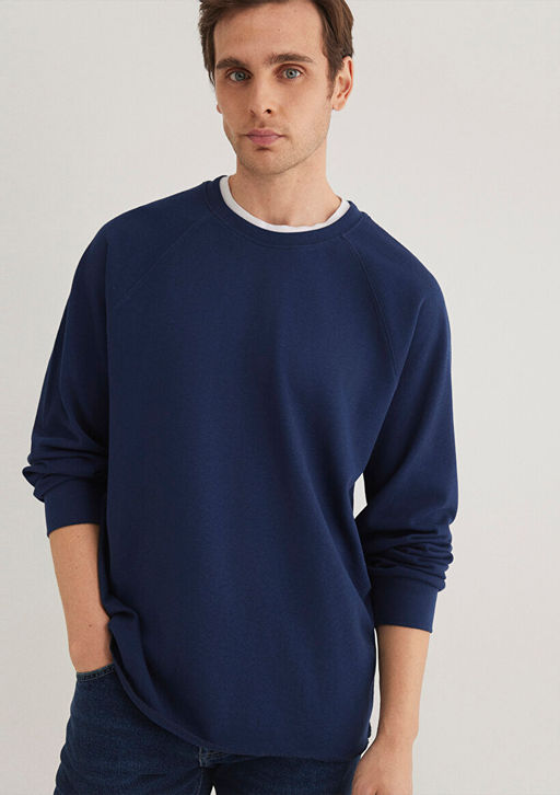 Uzun Kollu Lacivert Tisort