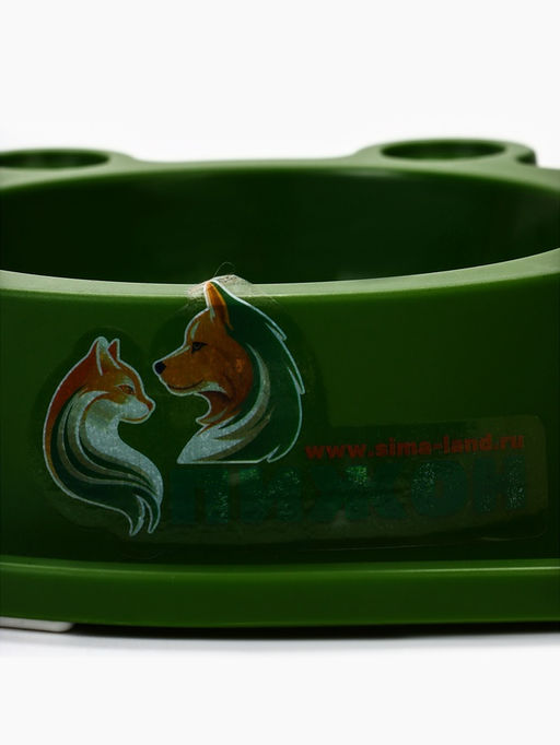 Миска двойная фигурная 29,5 х 14 х 4 см, зелёная