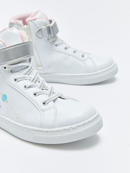 Deri G?r?n?ml? Ba?c?k ve C?rt C?rtl? Bilek Boy K?z ?ocuk Spor Ayakkab? - Waikiki фото 3