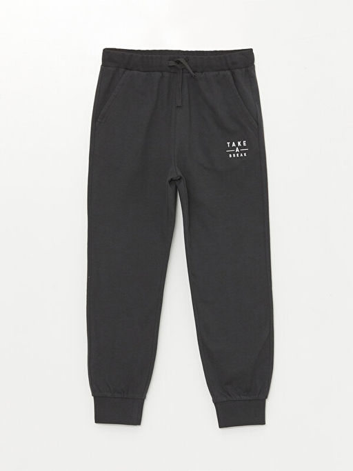 Beli Lastikli Bask?l? Erkek ?ocuk Jogger E?ofman Alt?