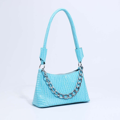 Сумка-багет на молнии, цвет голубой - Simaland фото 3