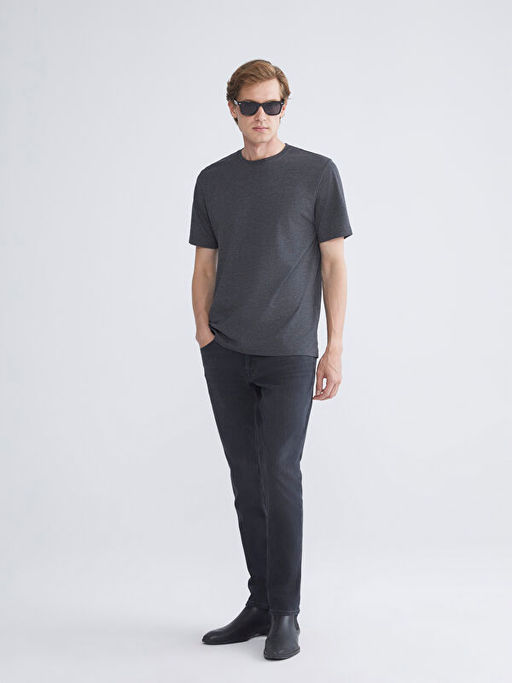 Bisiklet Yaka Penye Erkek Ti??rt