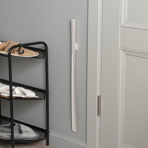 Ложка для обуви с магнитным держателем, 61.5×4.1×2 см, белая