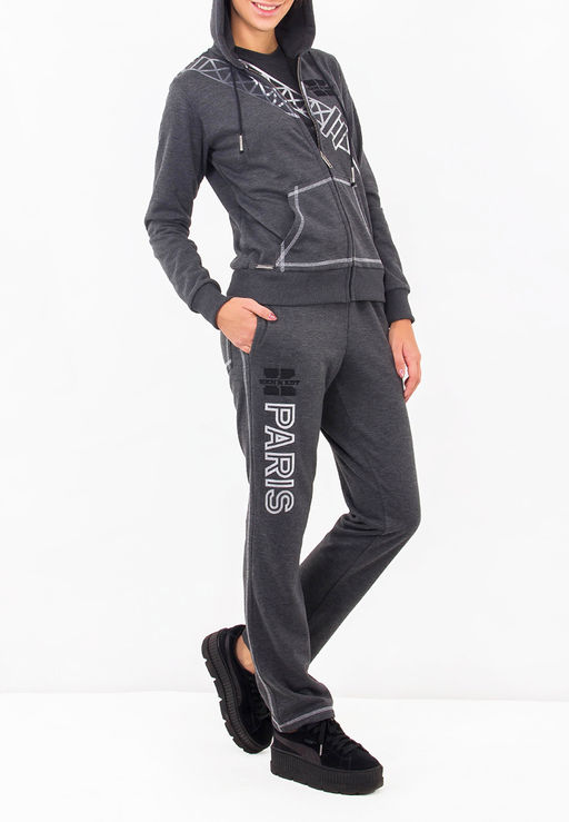 Костюм спортивный женский KENNEDY KW-SC-016(антр\сереб)-H\LS\T