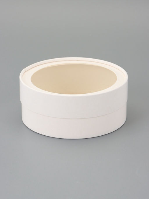 Набор подарочных коробок 3 в 1 круглые с окном, завальцованные, белые, 20×18×15 см