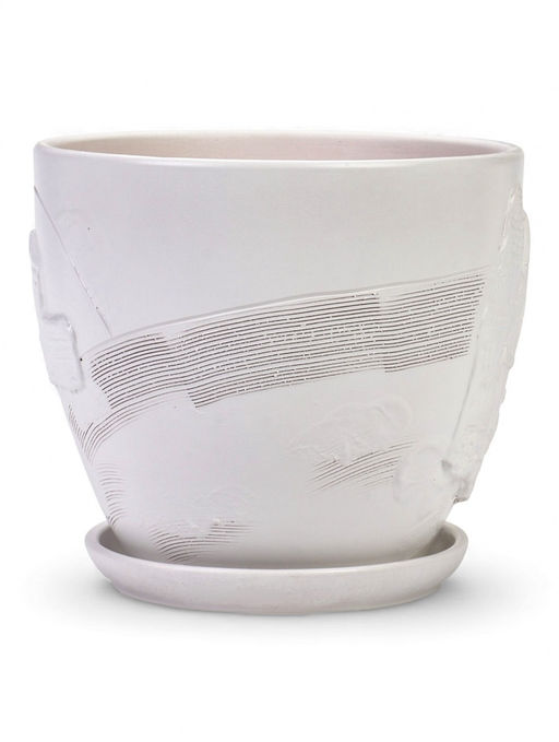 Набор горшков цветочный поддоном 4 шт 0,6 / 1,4 / 2,5 / 5 л керамика белый Галандия