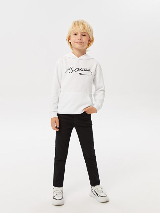 Atat?rk ?mza Bask?l? Erkek ?ocuk Hoodie