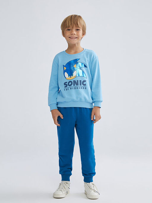 Bisiklet Yaka Sonic Bask?l? Erkek ?ocuk E?ofman Tak?m