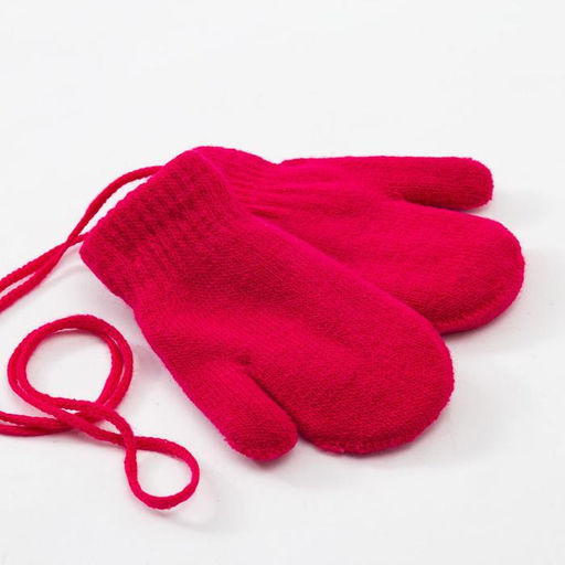 Варежки детские двухслойные MINAKU Однотонные,цв. ярко-розовый, р-р 14 (4-5 лет)