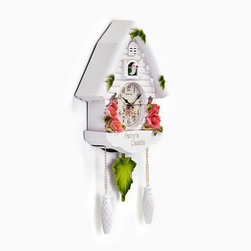Часы настенные интерьерные большие с кукушкой «Замок фей», плавный ход, 44×26 см