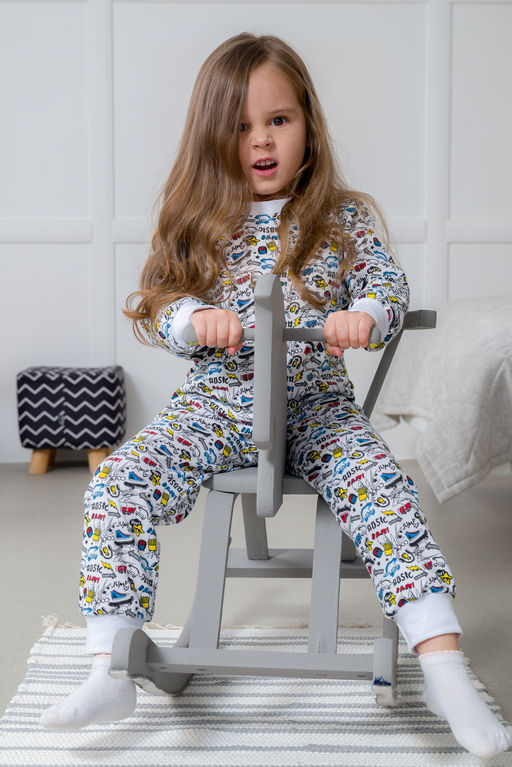 Пижама подростковая из кулирки пенье на манжетах Дрёма графити - Амадэль фото 34