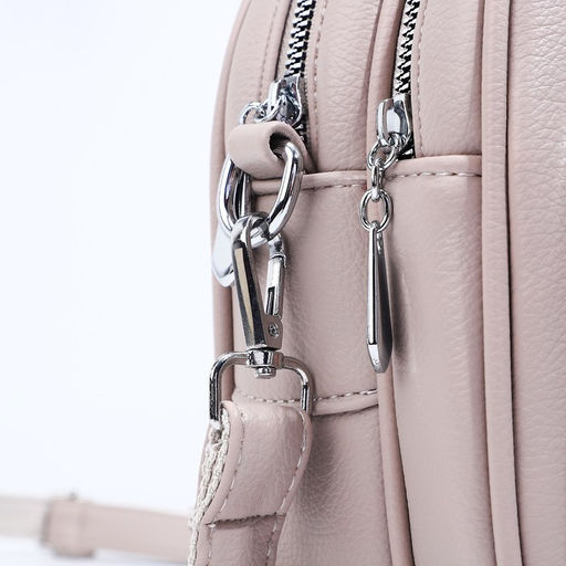 Сумка-рюкзак на молнии, 3 наружных кармана, длинный ремень, цвет серо-бежевый - Simaland фото 5