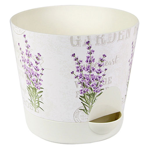 Кашпо для цветов пластмассовое "Ника Деко" 1,6л, д15см, h13см, с прикорневым поливом, лаванда (Россия)