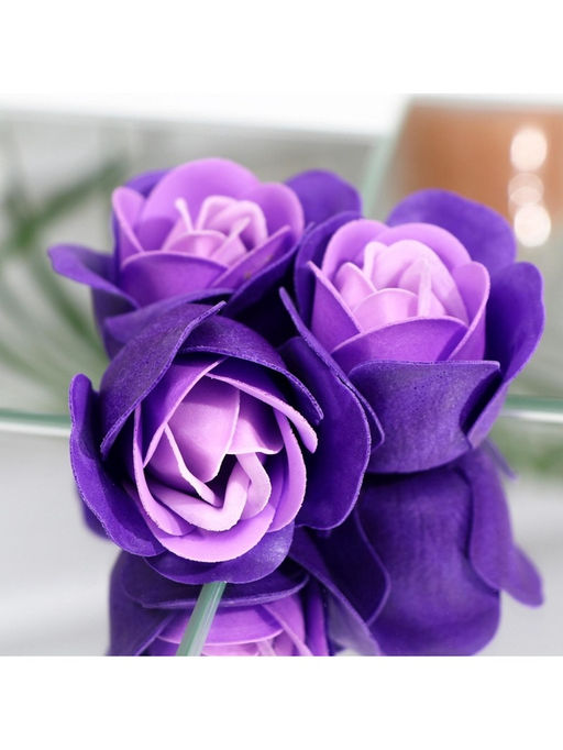 Мыльные розочки, фиолетово-белые, набор 24 шт. - Simaland фото 7